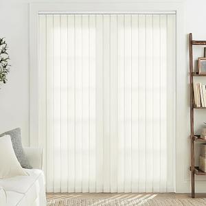 LazBlinds Vertical Blinds Replacement Slats - Light Filtering Fabric Slats for Sliding Doors & Windows, Easy-Cut Polyester, White Texture (98" W x 84" L, 25 Pcs)