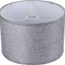 11"x11"x8" Assembly Required Lampshade for Floor Lamp, Table Lamp, Bedside Lamp, Fabric Drum Lampshade Classic Modern Style, Spider Fitter, Linen - Gray