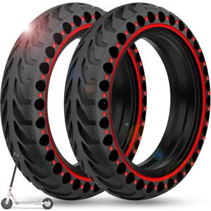 BANGTING 2PCS 8.5x2 inches Solid Tires for Electric Scooter, 8 1/2 x2 Tire for Gotrax GXL V2 / XR/APEX, 50/75-6.1 Tire Replacement for Xiaomi Pro 2 / M365 / 1S and All 8.5'' Scooter Tires (Red (no tools))