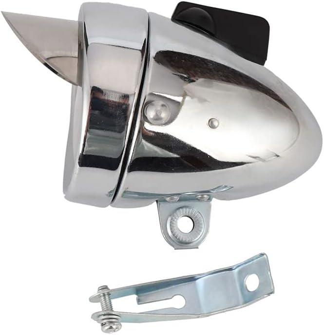 Bike Front Light LED Vintage 1LED Bicycle Headlight Taillight Super Bright High Lumens Electroplate Surface Treatment with Mounting Bracket Powered by AAA Battery(Not Included) Bike Accessory (Sliver)