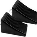 ROBLOCK Heavy-Duty Rubber Wheel Chocks with Eyebolt for Cars, RVs, Trucks, Trailers, and Vehicles, 2 Pack Anti-Slip Design Chocks Black Wheel Wedge, (6.5" x 3.75" x 4"), 2 Pcs