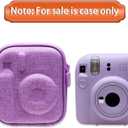 LTGEM Case Compatible with Fujifilm Instax Mini 12/11 / 10/9 / 8/7 / 7+ Instant Camera and FUJIFILM Instax Mini Instant Flim with Shoulder Strap, Purple(Case Only)