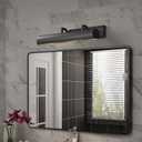Picture Lights 24" Black Picture Light 3-Light Gold Wall Sconce (Black, 24 in)