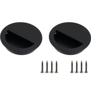 Bitray 2Pcs Pocket Door Handles 304 Stainless Steel Round Hidden Concealed Door Pulls for Closet Door - 70mm/2.75IN