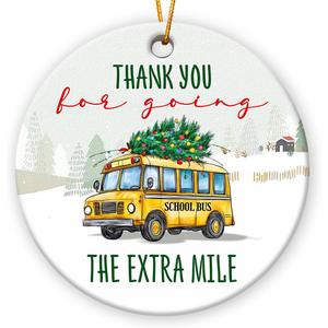 School Bus Driver Christmas Ornament 2025, Thank You Gift for Men, Ceramic Bus Driver Gift for Christmas Tree Decorations, Hanging Car Ornament, Pack Of 5
