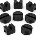 Amylove 8 Pcs 2 Types Jack Stand Pads Adapter Universal Slotted Frame Rail Pinch Welds Protector Rubber Jack Pad for Jack Stand Accessories