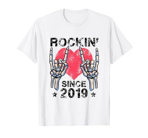 Rockin Since 2019 Rock&Roll Birthday Retro Rock And Roll T-Shirt S