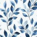 VOLEAAR Blue Leaf Boho Peel and Stick Wallpaper  17.5" x 393" Self-Adhesive Vinyl Blue Floral Contact Paper for Bedroom Bathroom Walls, Modern Removable Wallpaper Decor in Navy and White