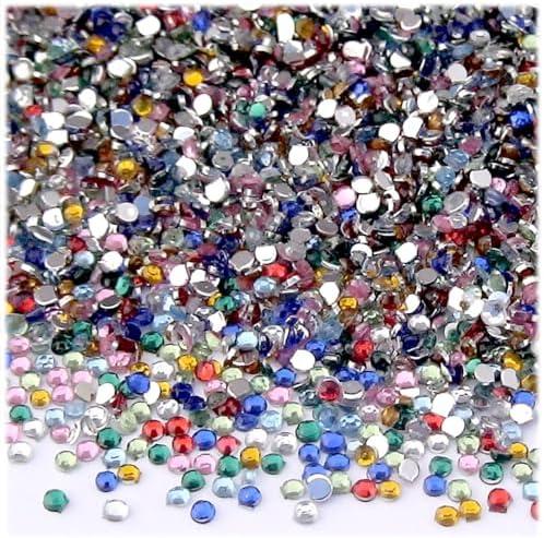 The Crafts Outlet 5,000pc Rhinestones Round 1.5mm Tiny for Nails - Jewel Tone Assortment