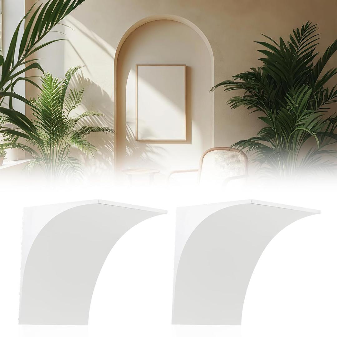 Nuanchu 2 Pcs Rounded Doorway Arch Kit 3D DIY Interior Doorway Precurved Drywall Full Half Circle Top EPS Round Arch Kit 9"x 9"x 5" Easy to Add Rounded Corners to Any Opening for Interior Decoration