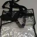 VENO 2 Pack Clear Bag for Stadium Events Approved, 12x6x12 Large Beach Tote Bags Transparent Crossbody Lunch Purse for Women
 Black 