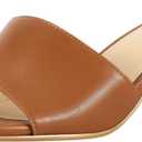 PIZZ ANNU Women's Square Open Toe Heels Sandals Low Block Chunky Heeled Sandal Slip on Mules Comfortable Casual Dress Pumps Shoes (8.5, Toffee)