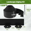 Quibbay 6.29" x 100' Landscape Edging Garden Edging Borders, Flexible Lawn Edging Kit with 150 Stakes, Plastic Landscaping Edging DIY for Yard Garden Tree Flowerbeds Grass Paver Pathway, Black