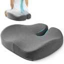 Dense Memory Foam Seat Cushion for All-Day Comfort – Ergonomic Car & Office Chair Cushion with Coccyx Cutout, Relief for Sciatica, Hemorrhoid & Tailbone Pain