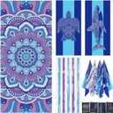 4 Pack Microfiber Beach Towels Sand Free Quick Dry Absorbent Thin Lightweight Beach Towels 71" x 32" for Swimming Pool Camping Beach Cruise Ship Vacation