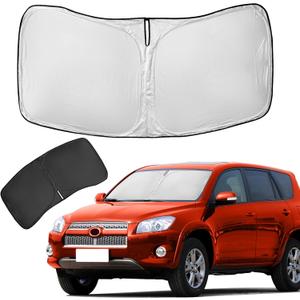 for Toyota RAV4 Sun Shade Sunshade Windshield Cover - 4 Layers Front Window Shade for RAV-4 2013-2018 Custom Fit Sun Visor - 240T Retractable Shade Blocks UV Rays Car Accessories
