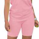 Nimsruc Two Piece Outfits For Women Summer Short Sleeve Track Suits Casual Jogger Sets For Women 2 Piece Sweatsuits Pink XXL