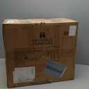 Hillsdale, Marisol Round Metal and Upholstered Vanity Stool with Scoop Back for Makeup Room or Bathroom, Off-White