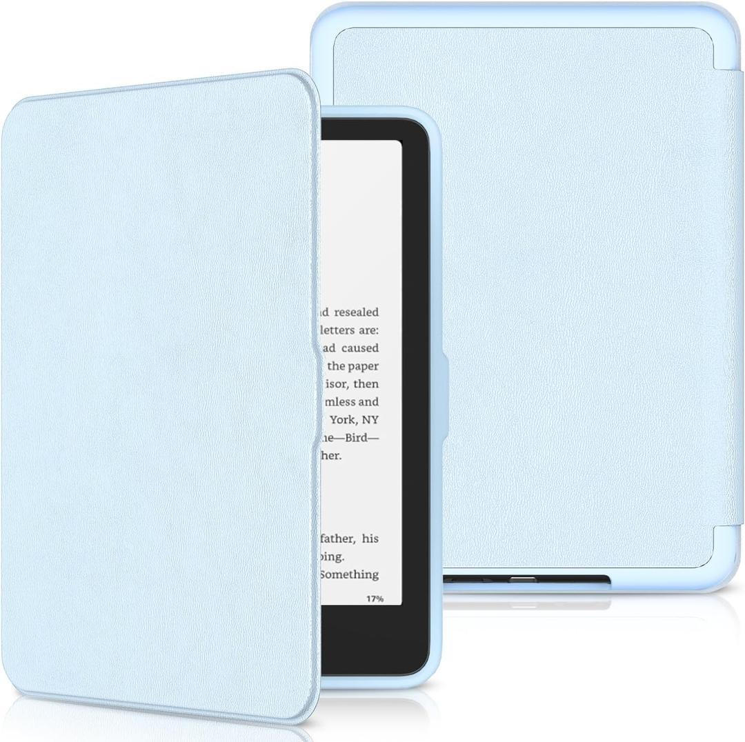 New Kindle Paperwhite 2024 Case 7" (12th Gen) & Kindle Colorsoft Signature Edition Case, Sanyetral Slim PU Leather Cover with Soft TPU Back and Auto Sleep/Wake, Not for Remarkable Kobo -Light Blue