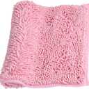 LanYunUmi Rugs for Bathroom Slip-Resistant Shag Chenille Bath Mat Extra Soft and Absorbent Rug Shower Room Machine-Washable Fast Dry（Pink 17"x24"）