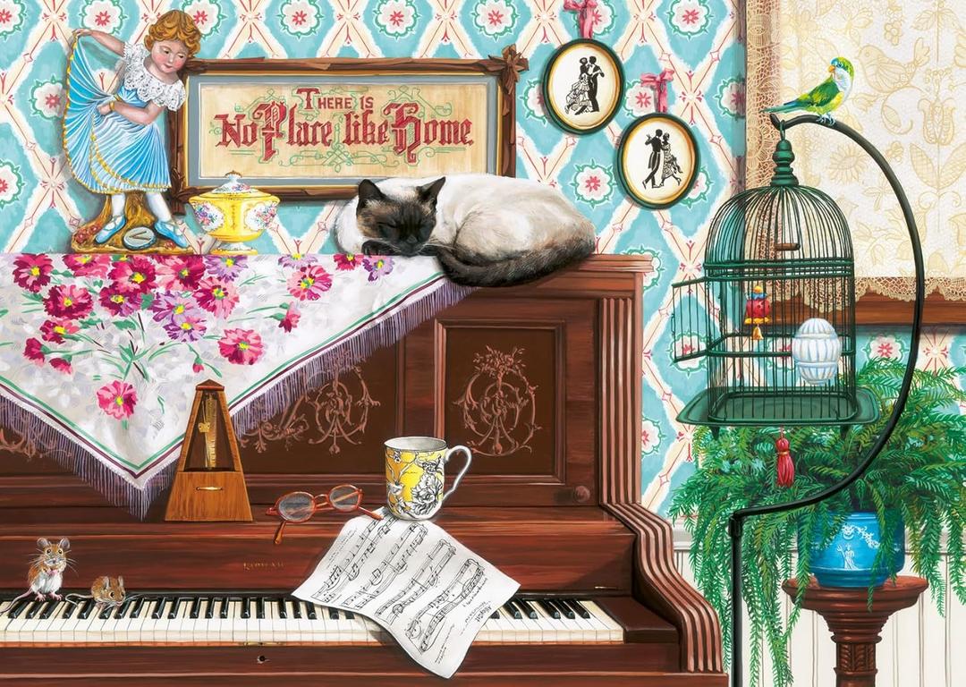 Wonder Forge Piano Cat 1000 Piece Jigsaw Puzzle for Adults | Unique, Perfectly-Fitting Pieces | Fun, Vibrant Imagery
