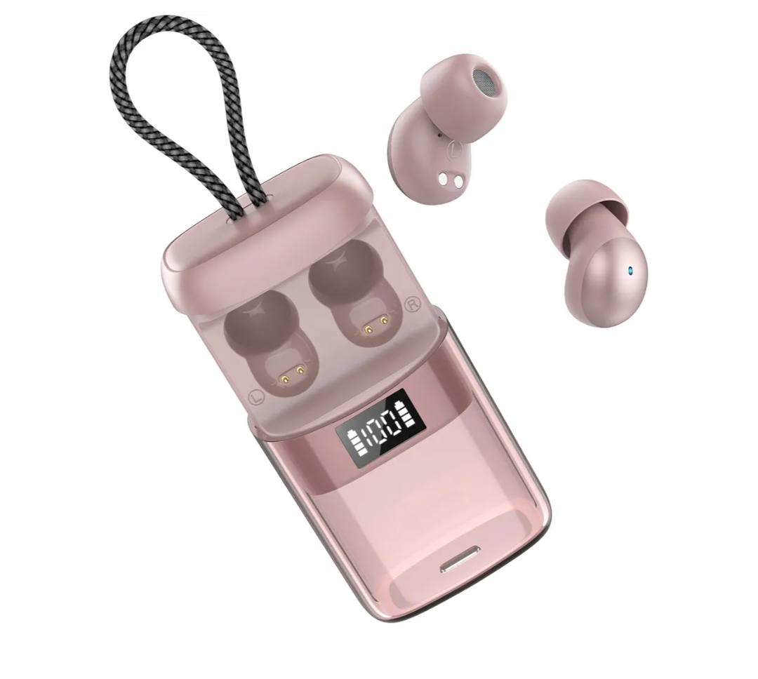 leep Earbuds Bluetooth 6.0 in Ear, Small Earplugs for Side Sleepers, 48H Playtime Sleep Earphones with Sleep Mode, Personal Alarm, Mini Sleep Headphones with Sleep Monitor and APP, Rose Gold