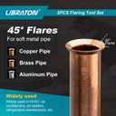 LIBRATON Flaring Tool, HVAC Flaring Tool Kit, Copper Flaring Tool, 45 Eccentric Single Flare Tool for 1/4''-3/4'' and 6-19mm with Pipe Cutter, Deburring Tool for Copper Aluminum Pipe