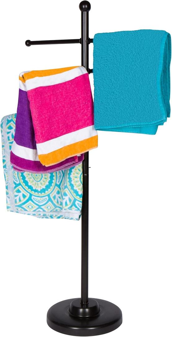 Trademark Innovations 50" Towel Rack for Pool and Spa (Black)