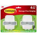 Command Broom and Mop Grippers, 2 Hangers and 4 Command Strips, Damage-Free Hanging Wall Mount Broom and Mop Holder, Household Cleaning Organizer for Organization and Storage, Holds up to 4 lb