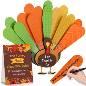 Spiareal Thanksgiving Activity for Kids Families Turkey Table Centerpiece Give Thanks & Start a New Holiday Tradition Turkey Coaster Craft Friendsgiving Gift Fall Festival Party Favors Supplies