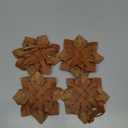 Soulchen 4 Pcs Leather Snowflake Western Christmas Winter Tree Ornaments 4.9 Inch Rustic Vintage Farmhouse Christmas Tree Decor Neutral Snowflakes Crafts Retro Hanging Ornaments for Wall Fireplace