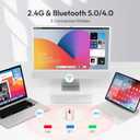 XBG B15pro Wireless Bluetooth Mouse, Bluetooth 5.0/4.0 & 2.4G Tri-Mode, Type-C Rechargeable with LED Screen Display, Ergonomic Silent Click for Laptop/PC/Tablet, Multi-Device & Office Use-Pink