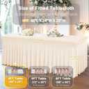 2 Packs Ivory Spandex Table Clothes for 4 Foot Rectangle Table, Spandex Table Covers 4FT Stretch Table Skirts Rectangle Tables Wrinkle Free Fitted Table Cover for Event, Wedding, Banquet & Parties