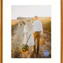 12x16 Picture Frames Teak Solid Wood Vertical Horizontal Standing Display Photos 8.5x11 with Mat or 12x16 Without Mat Lovely Gift for Desk Tabletop Wall Mount Gallery Poster Frame Y16