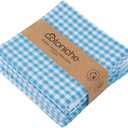 Cotoniche 6 Pack Dish Towels - Drying & Checkered (19" x 27") Cute, Absorbent, Reusable and Washable Versatile, Perfect as Bread and Kitchen Towel, Wash Cloth, Bar Towels - Blue