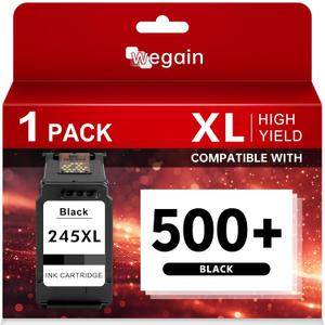 PG-245XL Black Ink Cartridge Compatible for Canon 245 246 XL PG245 CL246 245XL Ink Work with Canon PIXMA TR4520, TS3320, MG2522, MG2525, MX490, TS302 Cannon Printer (1 Black)