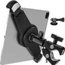 woleyi Large Tablet Mount Holder with 1/4" Screw Thread for Spin Bike, Treadmill, Microphone Stand, Tripod Adapter, Exercise Bicycle, Handlebar, for iPad Pro 13 Air & 9.5-14.5" Tablet, Gopro, Camera