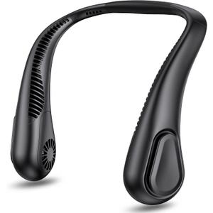 AMACOOL Bladeless Neck Fan, Hands-Free Wearable Fan with 5000mAh Rechargeable Battery, Quiet 3-Speed Portable Cooling for Women Men, Travel Outdoor Sports Work Golf Cruise Essentials Gift 2026 (Black)