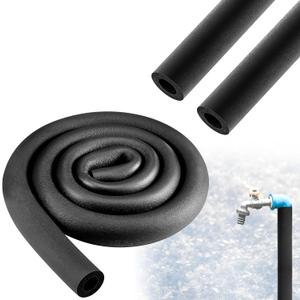 Pangda 2 Pcs 6 ft 1 Inch ID Foam Pipe Insulation Tubing, Black Pool Noodle, Black Foam Tube Cover for Ac Line Set, HVAC Insulation, Water Line Protection, Gym Handle Padding