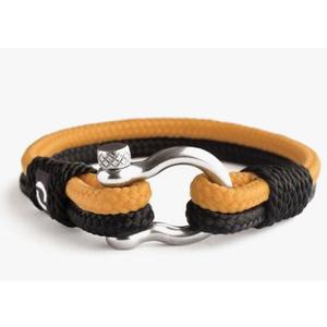 Mens Rope Bracelet - Stainless Steel Silver Shackle, Extremely Durable and Scratch Resistant Waterproof Paracord, Handmade, Nautical Wristband for Men 12-8.5