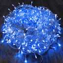 88FT 240LED Extra-Long Connectable String Lights Indoor Outdoor Clear Wire, Blue Christmas String Lights, Plug in Twinkle Fairy Light with Timer for Wedding Patio Tree Yard Christmas Decorations