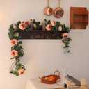 MISSPIN 2pcs Artificial Flowers Garland Spring Eucalyptus Garland Vintage Fake Flower Peony Rose Vine Greenery Decorative Wall Hanging Plant for Wedding Arch Door Arrangement Party Decor