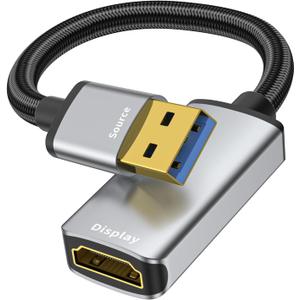 USB to HDMI Adapter 1080P 60Hz, USB A 3.0 to HDMI Adapter for Monitor, TV, Projectors, Compatible with Mac OS Windows 7/8/10/11 - Requires Driver Installation