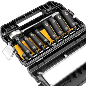 DeWalt Impact Socket Set 1/2 Drive, 10 Piece 1/4" to 1/2" Impact Socket Adapter Set (DW22812) (One Size)