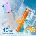 Compatible Stanley Cup 40 Oz 2 In 1 Beverage Separator - Divider Separate Flash Cups, Reusable Silicone Accessory For Parties, Casual, Outdoors, Office (Blue Purple)