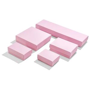 TheDisplayGuys - 100-Pack #99 Cotton Filled Cardboard Paper Jewelry Boxes Gift Case - Pastel Pink (5 Sizes Assortment) - for Shipping or Storage