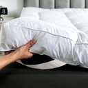 WhatsBedding 5 Inch Duck Feather Bed Mattress Topper Full, 100% Cotton Extra Thick Mattress Pad, 2500gsm Overfilled Pillow Top, Hotel Collection