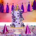 Leinuosen 76 Pcs Kpop Cake Topper Popular Singer Birthday Cake Decoration with Purple Disco Balls Pop Music Birthday Party Decoration Kpop Theme Party Supplies