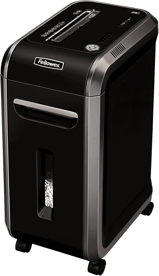 Fellowes Powershred 99Ci 18-Sheet 100% Jam-Proof Heavy Duty Crosscut Paper Shredder Machine for Office and Home, Black/Gray 3229904