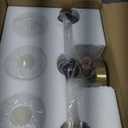 3-Light Bathroom Light Fixtures, Vanity Lights for Mirror with Textured Milky White Glass Shade, Modern Kitchen Light Fixtures Wall Sconce Light - E26 Base - Brushed Gold